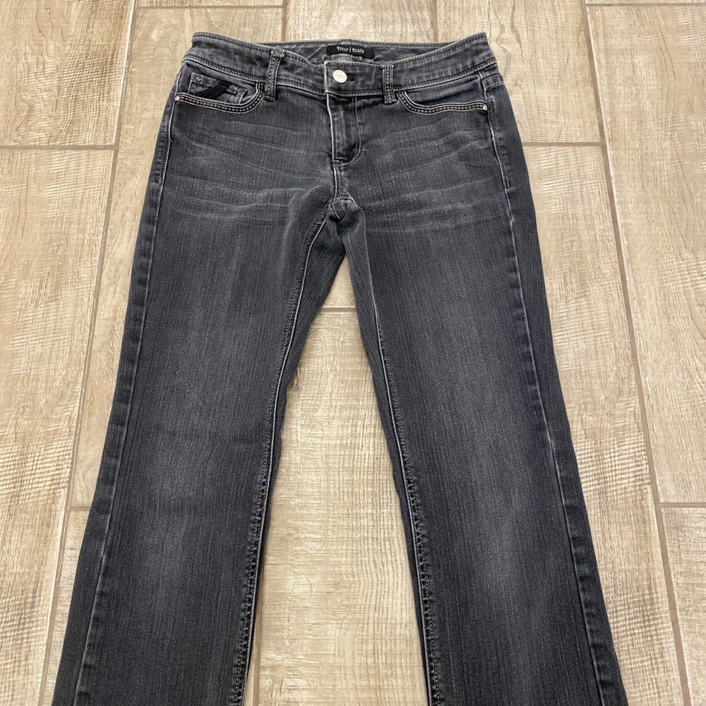 White House/Black Market Blanc Jeans Women 2R Black Denim Medium Wash Faded - Picture 3 of 11